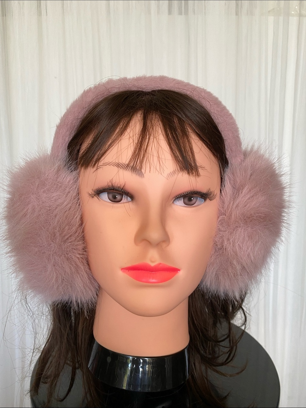 Plush Faux Fur Earmuffs - Dusty Pink